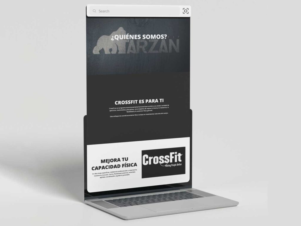 Diseño web de la sección “Quiénes somos” en web deportiva responsive.