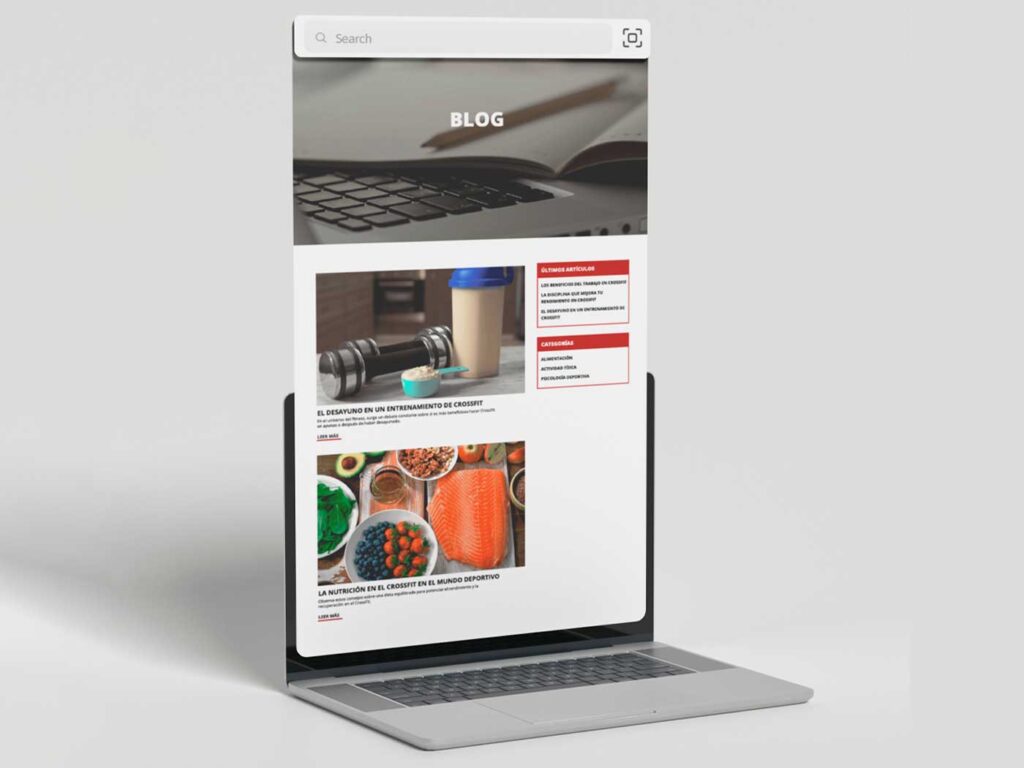 Blog de diseño web optimizado para SEO en un sitio deportivo responsive.