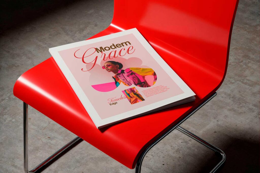 Maquetación de portada de revista creada en InDesign, con enfoque editorial y composición equilibrada.